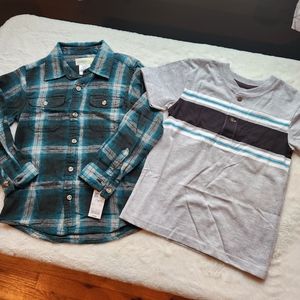 B1G1! 5T Bundle! Wonderkids flannel & Garanimals striped short sleeve!